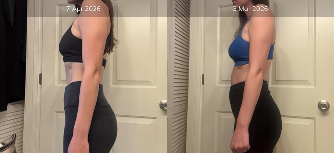 Client progress comparison photo